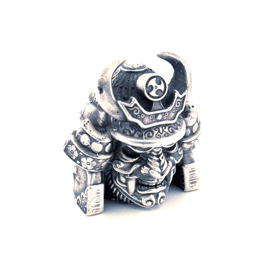 Samurai Head hand-poured 999+ silver statue by Gold Spartan