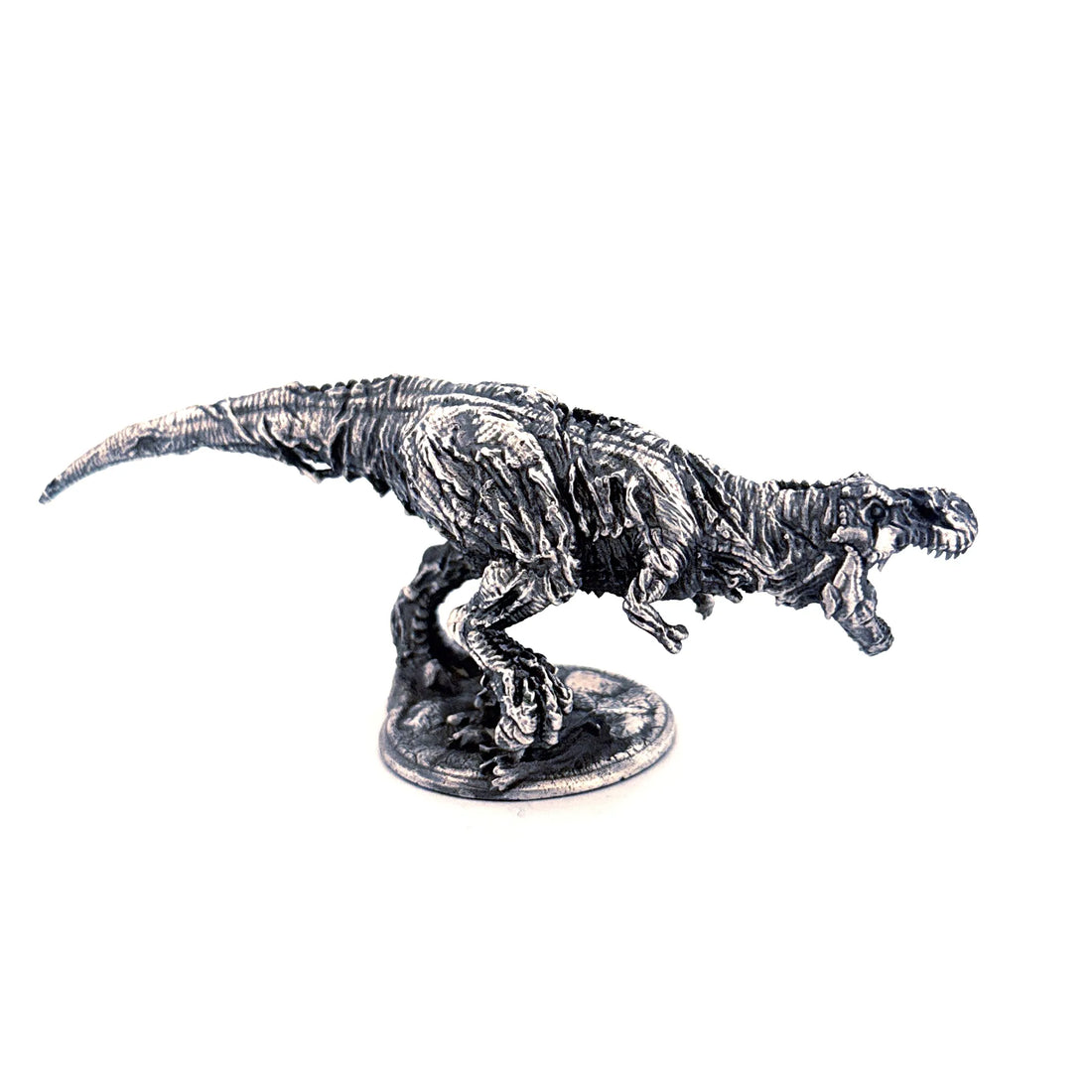 Zombie T-Rex hand-poured 999+ silver statue by Gold Spartan