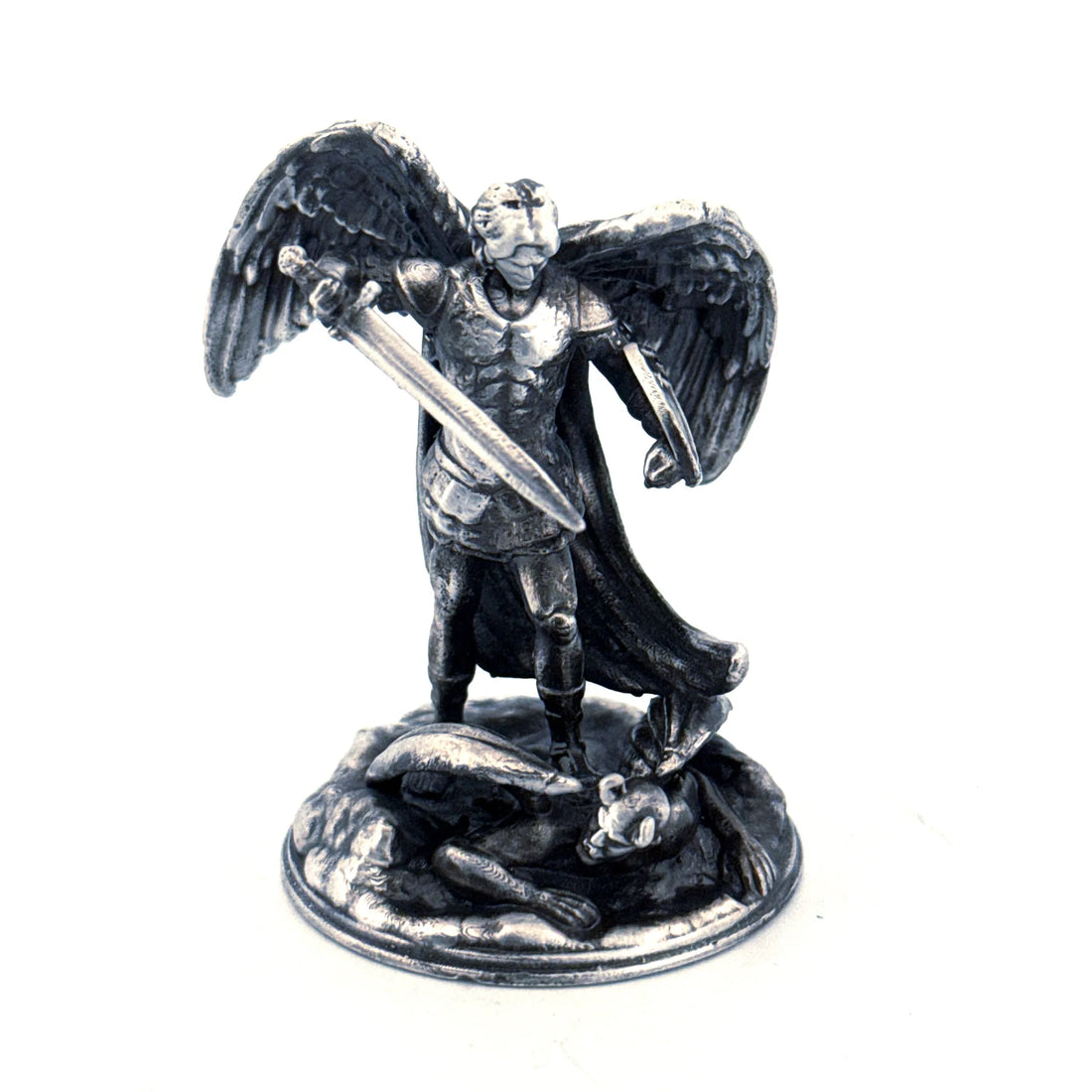 Archangel Michael hand-poured 999+ silver statue by Gold Spartan
