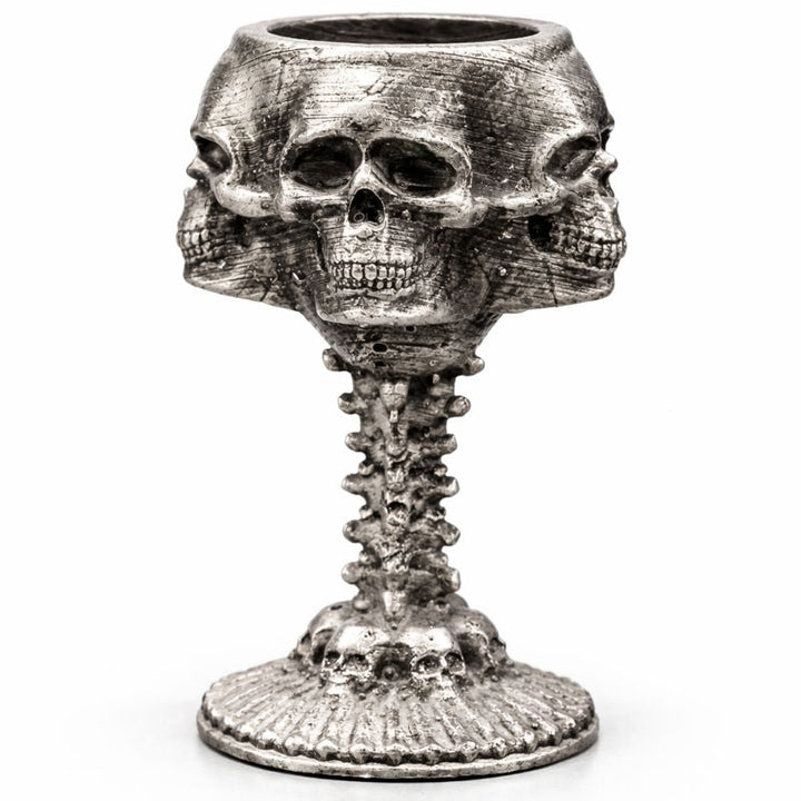 Four Skulls Chalice hand-poured 999+ silver statue by Gold Spartan