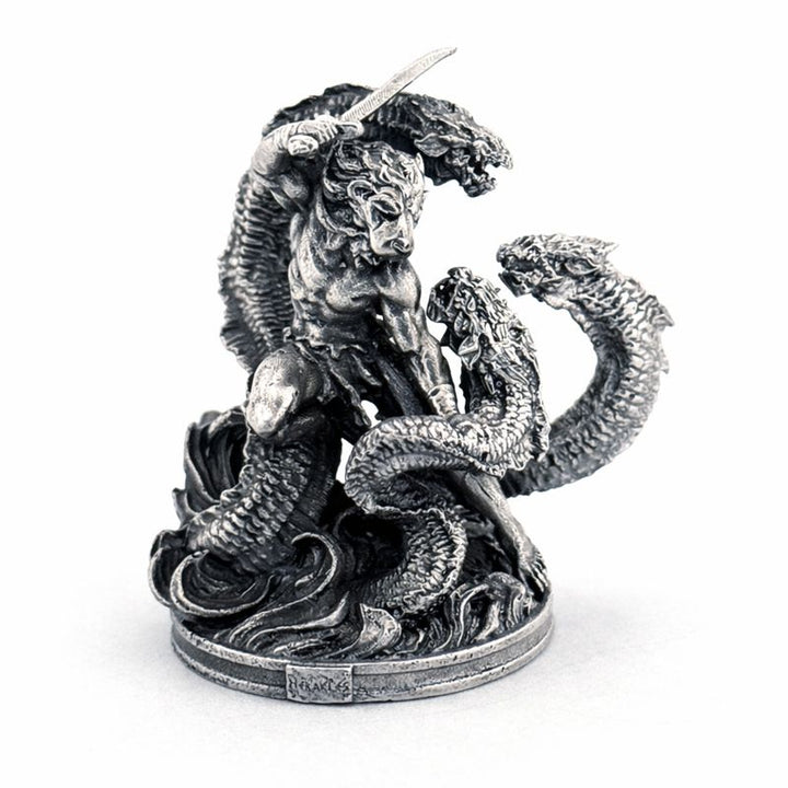 Hercules Vs Hydra hand-poured 999+ silver statue by Gold Spartan