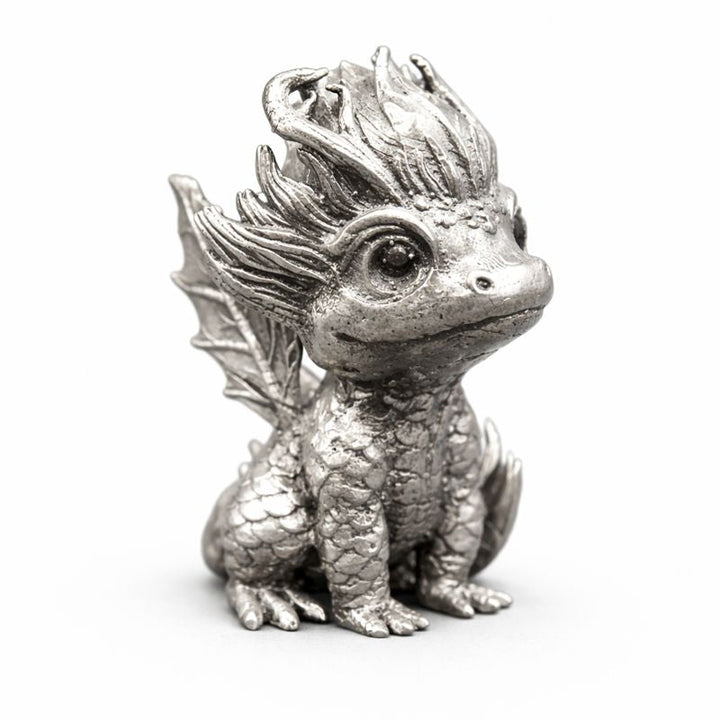 Baby Forest Dragon hand-poured 999+ silver statue by Gold Spartan