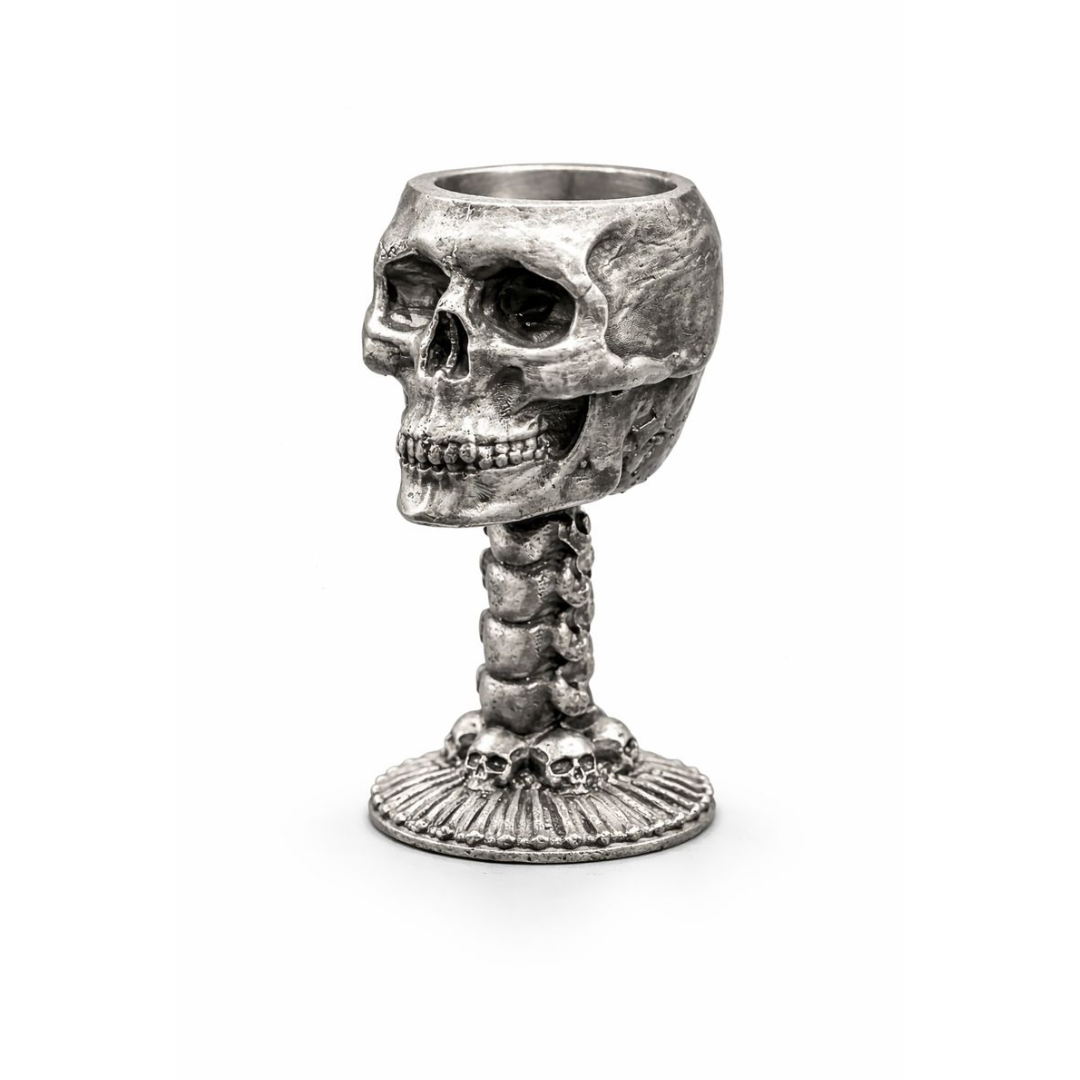 Skull Chalice hand-poured 999+ silver statue by Gold Spartan