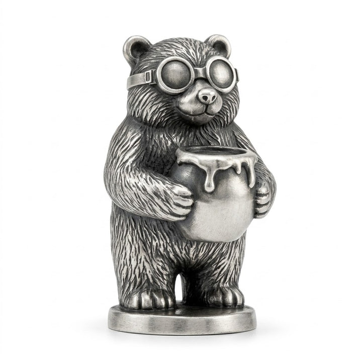 Honey Bear hand-poured 999+ silver statue by Gold Spartan