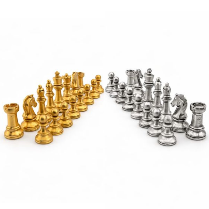Chess Set hand-poured 999+ silver statue by Gold Spartan