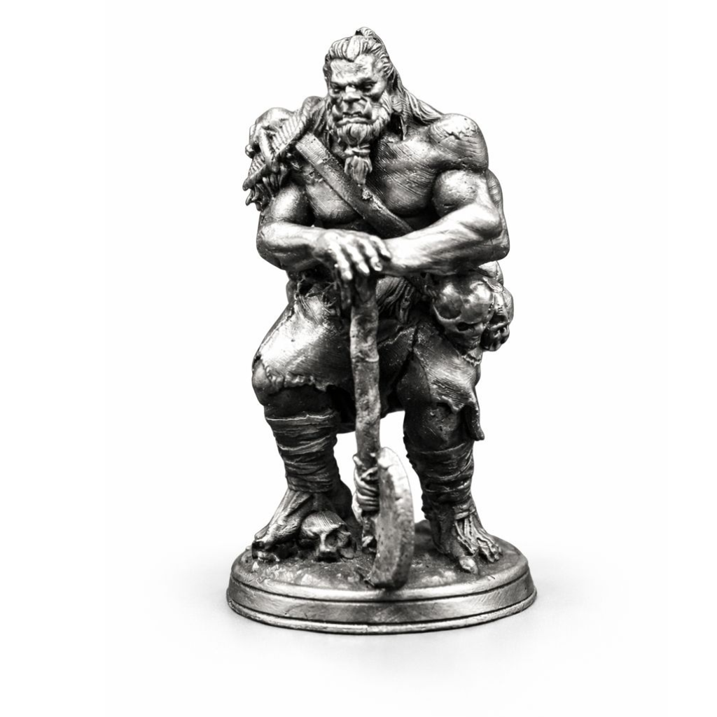 Orc hand-poured 999+ silver statue by Gold Spartan