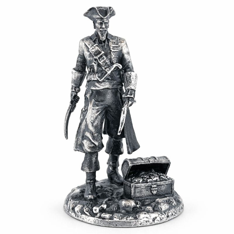 Pirate hand-poured 999+ silver statue by Gold Spartan