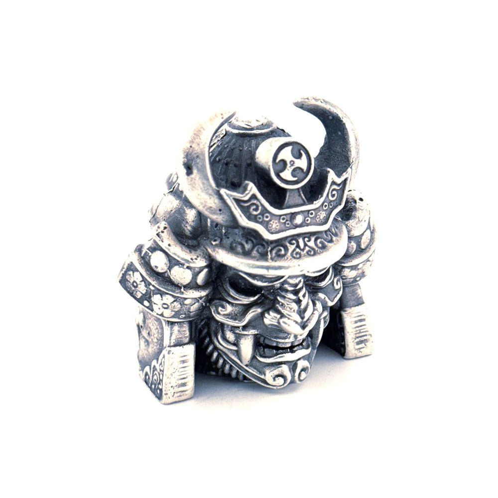 Samurai Head hand-poured 999+ silver statue by Gold Spartan