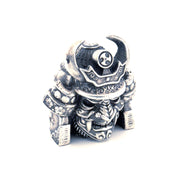 Samurai Head hand-poured 999+ silver statue by Gold Spartan