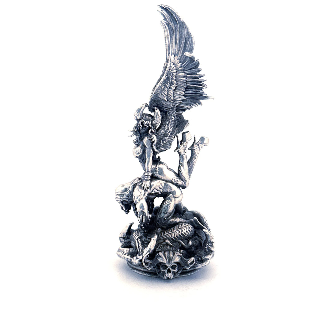 Angel & Demon hand-poured 999+ silver statue by Gold Spartan