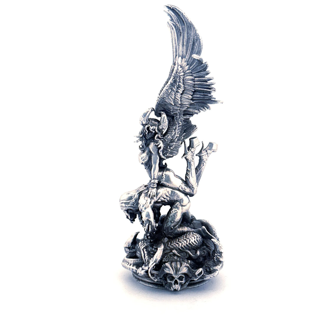 Angel & Demon hand-poured 999+ silver statue by Gold Spartan