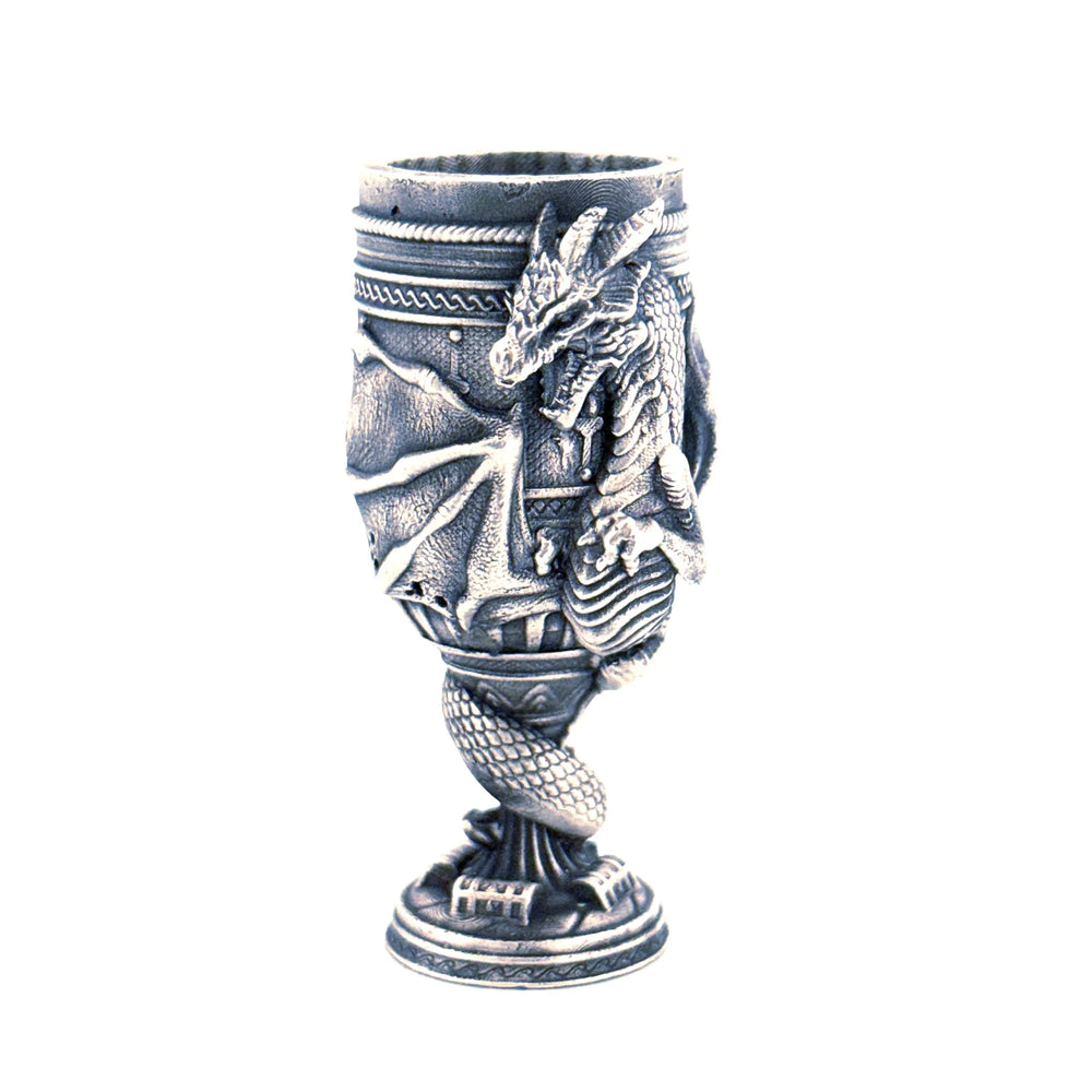 Dragon Chalice hand-poured 999+ silver statue by Gold Spartan