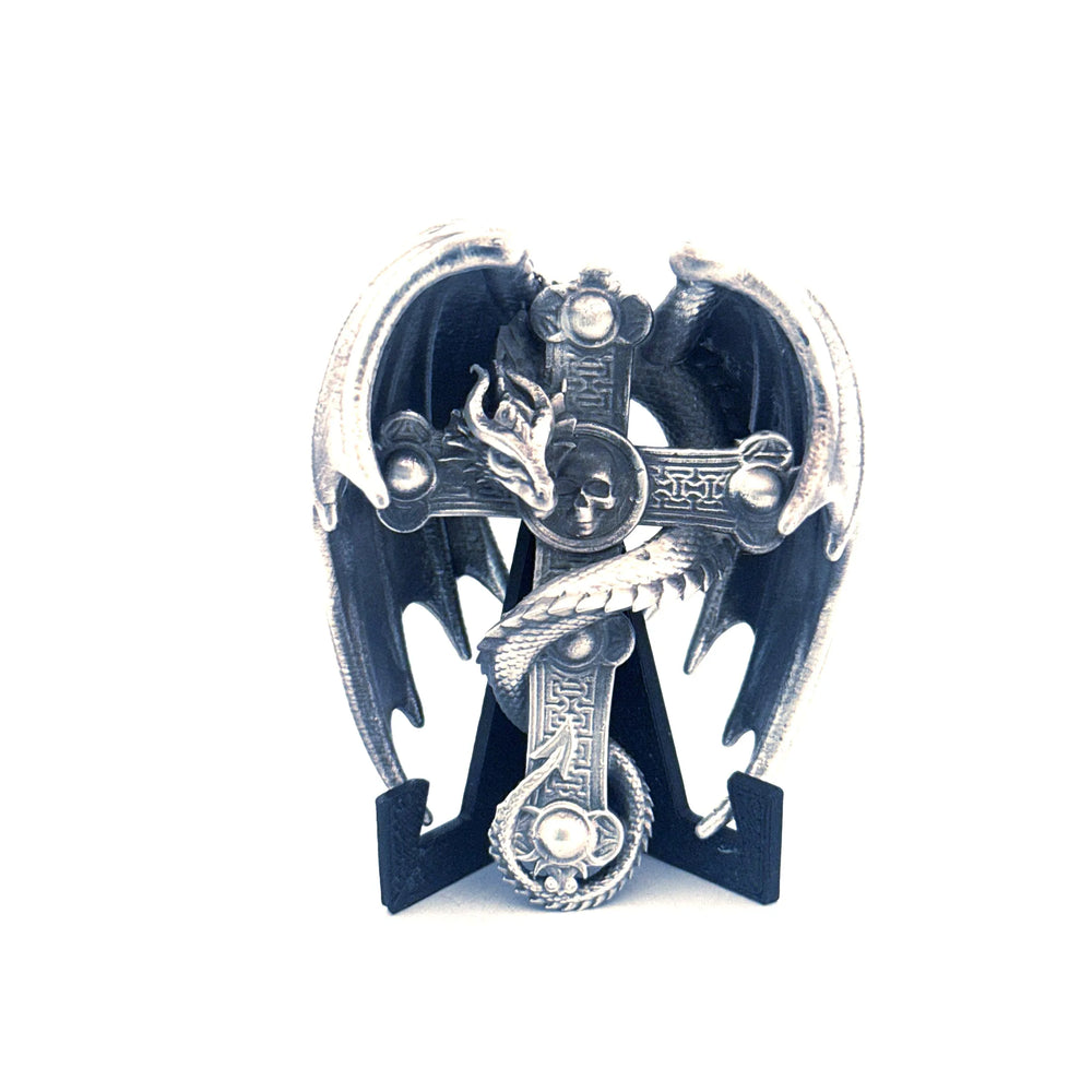 Dragon Cross hand-poured 999+ silver statue by Gold Spartan