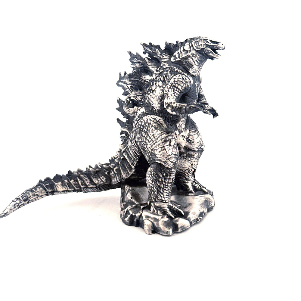 Godzilla hand-poured 999+ silver statue by Gold Spartan
