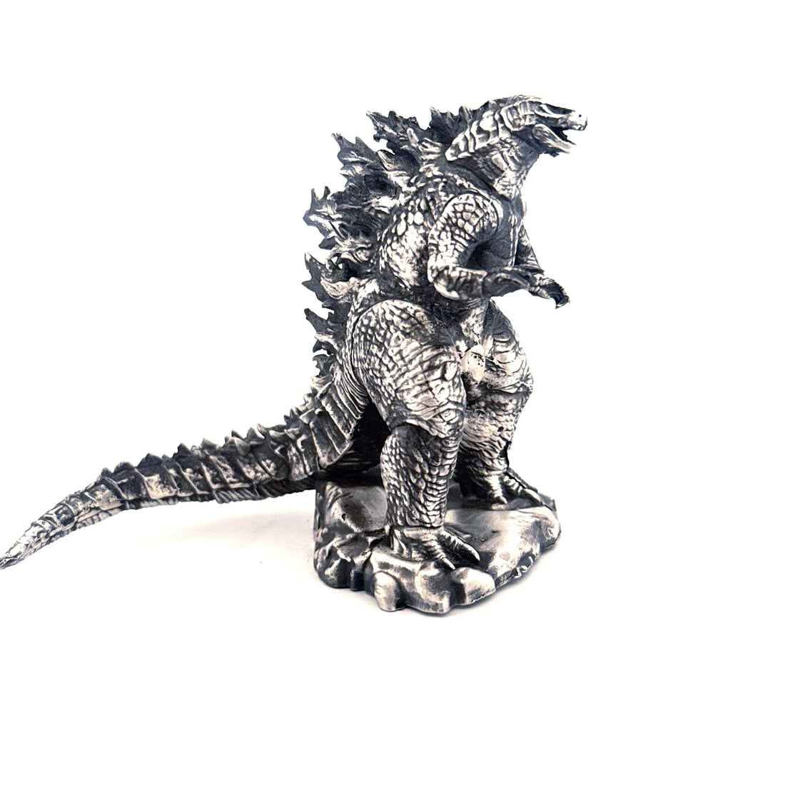 Godzilla hand-poured 999+ silver statue by Gold Spartan