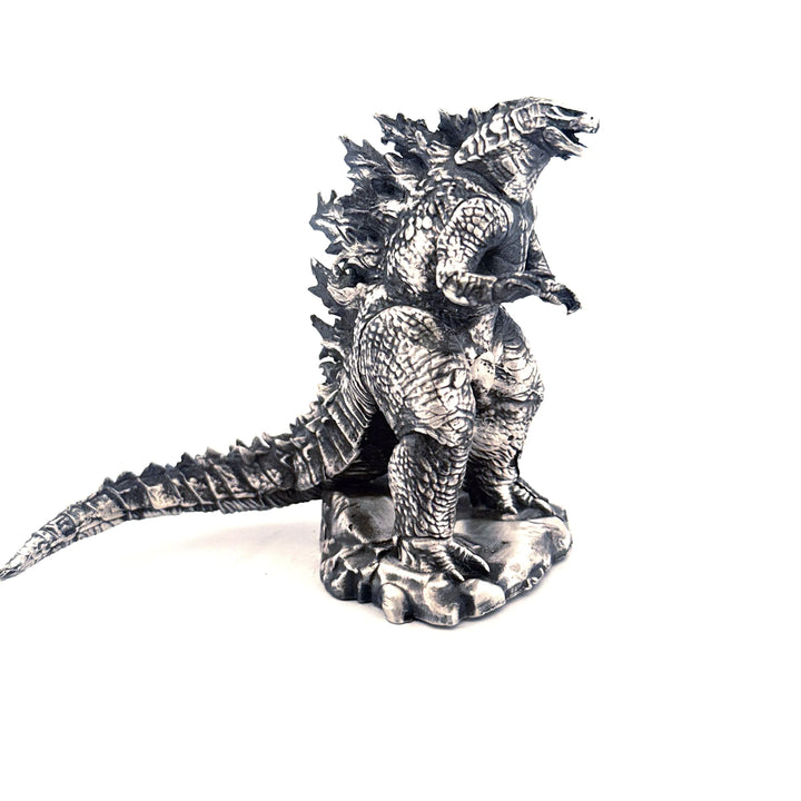Godzilla hand-poured 999+ silver statue by Gold Spartan