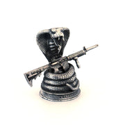 Don't Tread On Me Cobra hand-poured 999+ silver statue by Gold Spartan