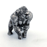 Gorilla hand-poured 999+ silver statue by Gold Spartan