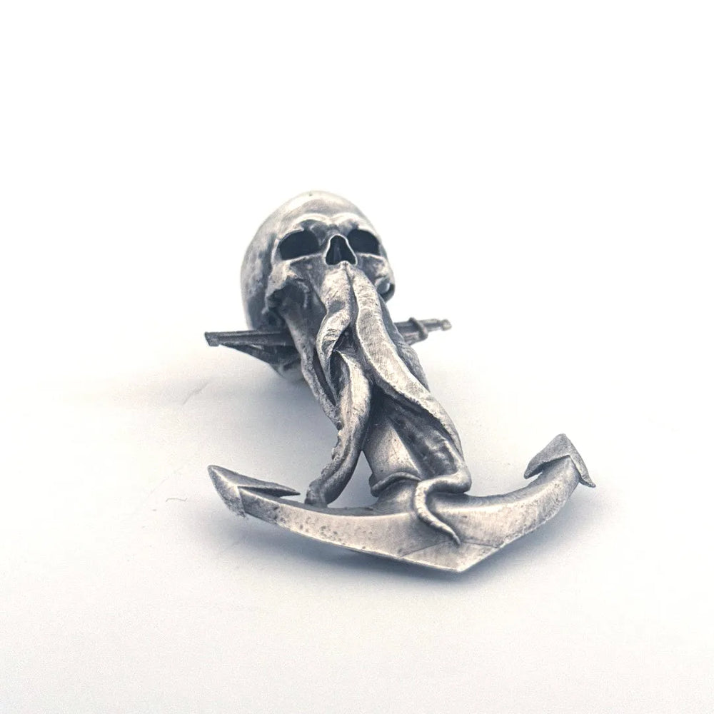 Skull Anchor hand-poured 999+ silver statue by Gold Spartan