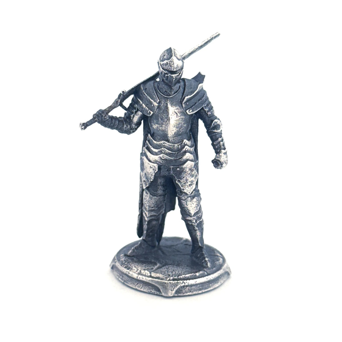 Knight hand-poured 999+ silver statue by Gold Spartan