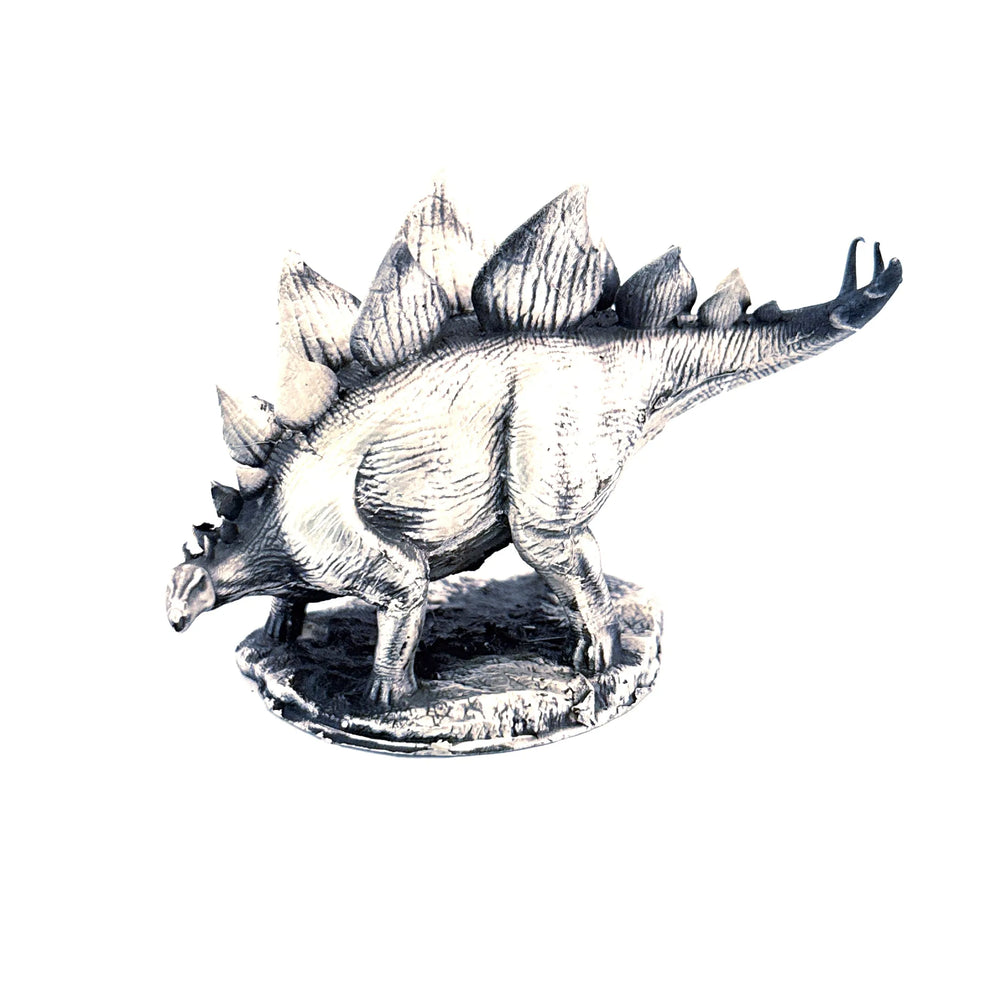 Stegosaurus hand-poured 999+ silver statue by Gold Spartan