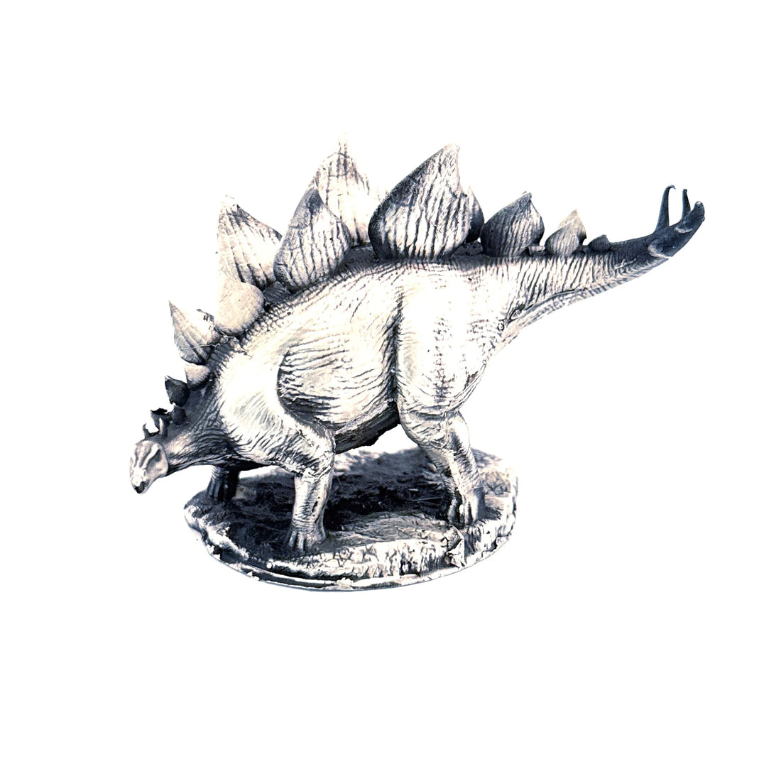 Stegosaurus hand-poured 999+ silver statue by Gold Spartan