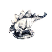 Stegosaurus hand-poured 999+ silver statue by Gold Spartan