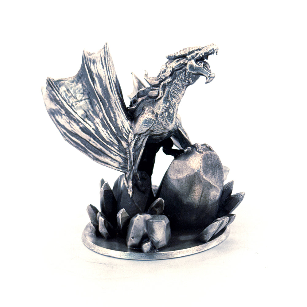 Crystal Dragon hand-poured 999+ silver statue by Gold Spartan