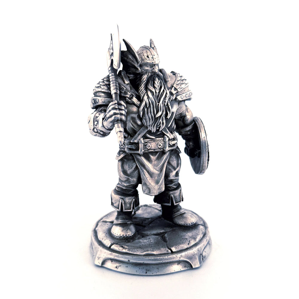 Dwarf Warrior hand-poured 999+ silver statue by Gold Spartan