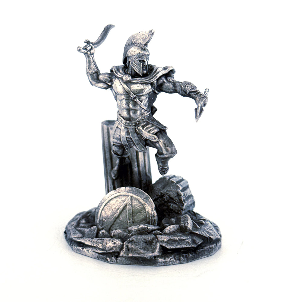 Spartan Attack hand-poured 999+ silver statue by Gold Spartan