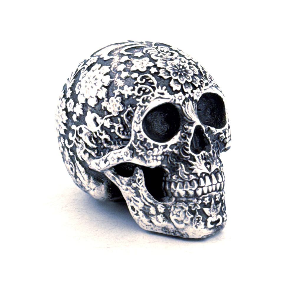 Sugar Skull hand-poured 999+ silver statue by Gold Spartan