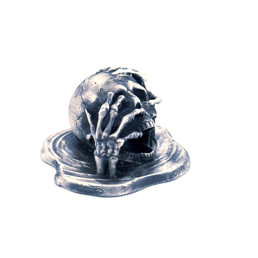 Black Sails Skull hand-poured 999+ silver statue by Gold Spartan