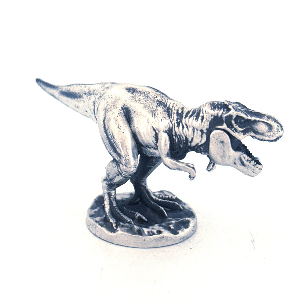 Tyrannosaurus Rex hand-poured 999+ silver statue by Gold Spartan