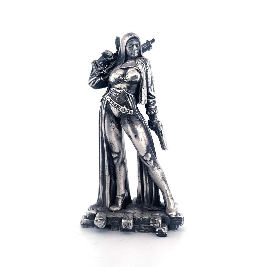 Nun with a Gun hand-poured 999+ silver statue by Gold Spartan