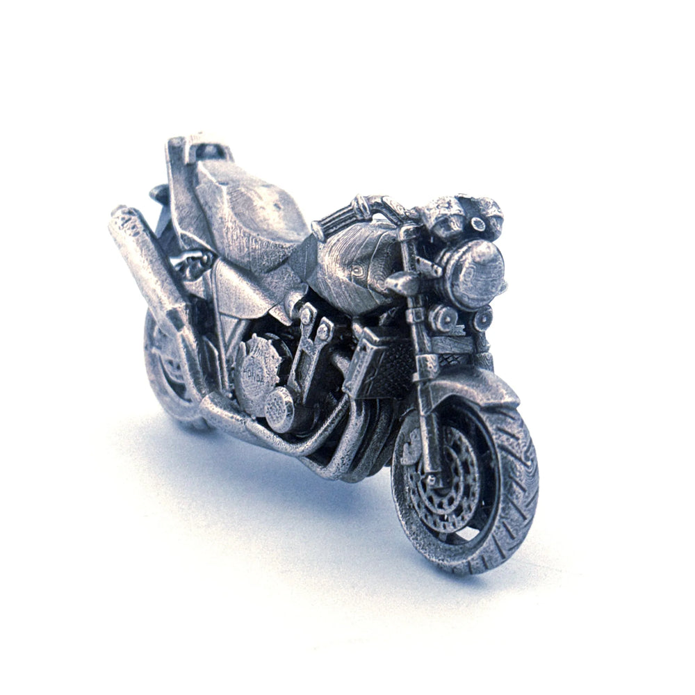 Motorcycle hand-poured 999+ silver statue by Gold Spartan