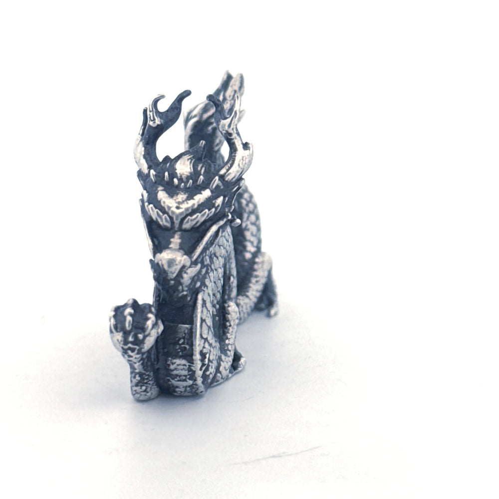 Good Luck Dragon hand-poured 999+ silver statue by Gold Spartan