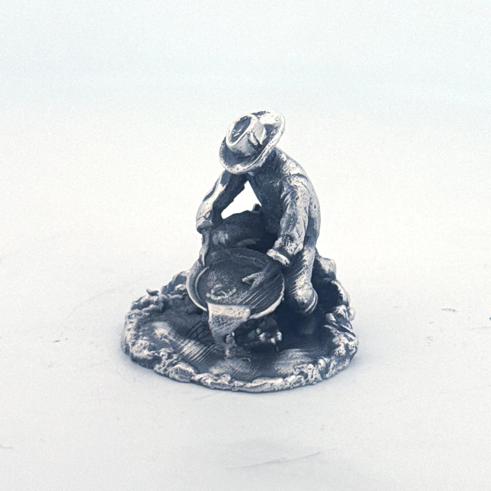 Prospector V2 hand-poured 999+ silver statue by Gold Spartan