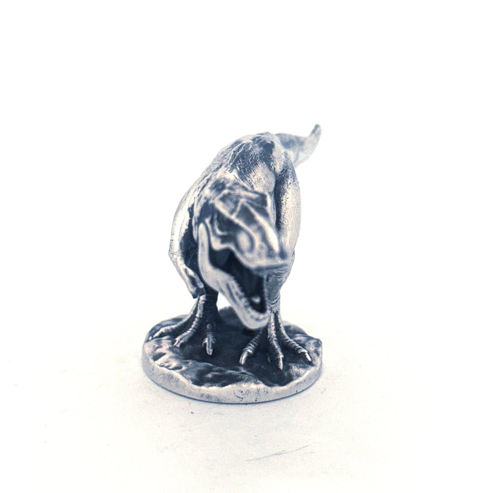 Tyrannosaurus Rex hand-poured 999+ silver statue by Gold Spartan