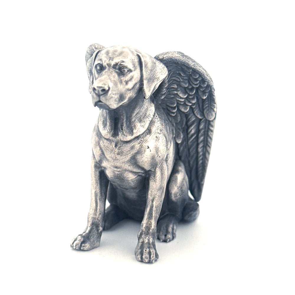 Labrador Angel hand-poured 999+ silver statue by Gold Spartan