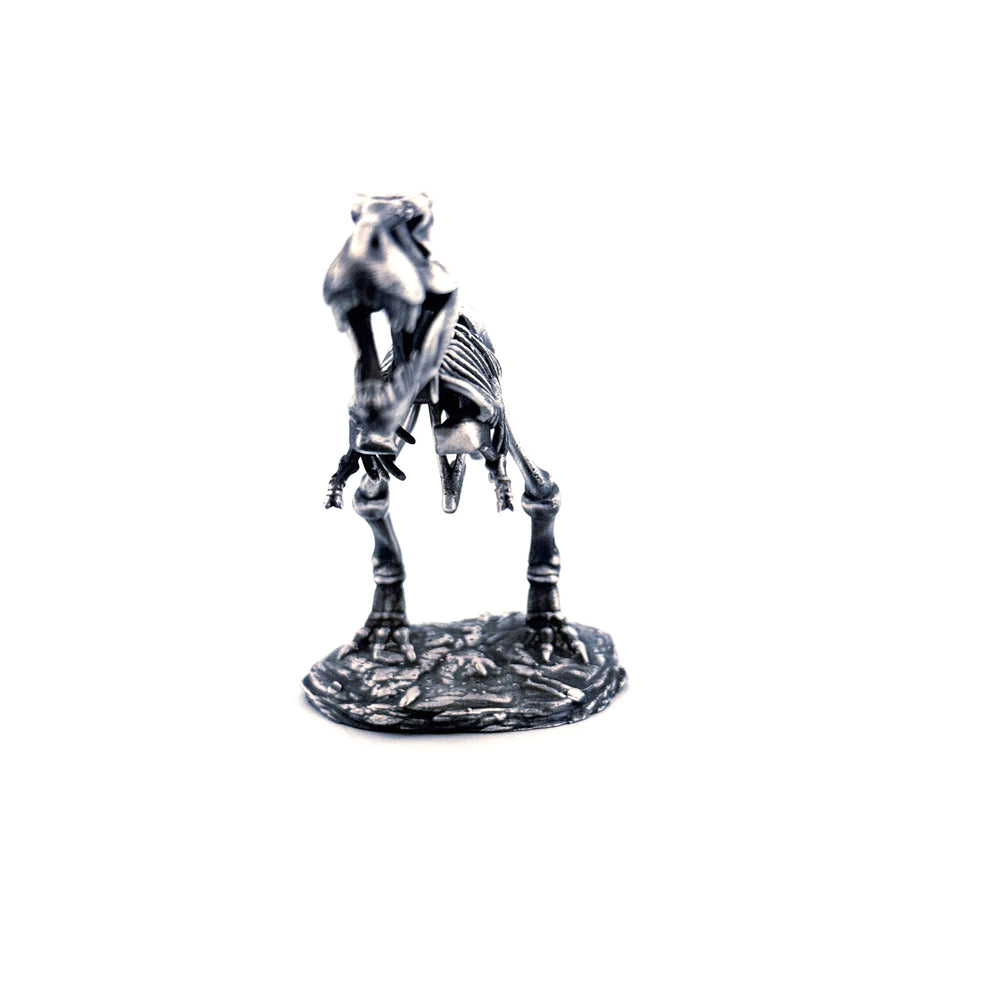 T-Rex Skeleton hand-poured 999+ silver statue by Gold Spartan