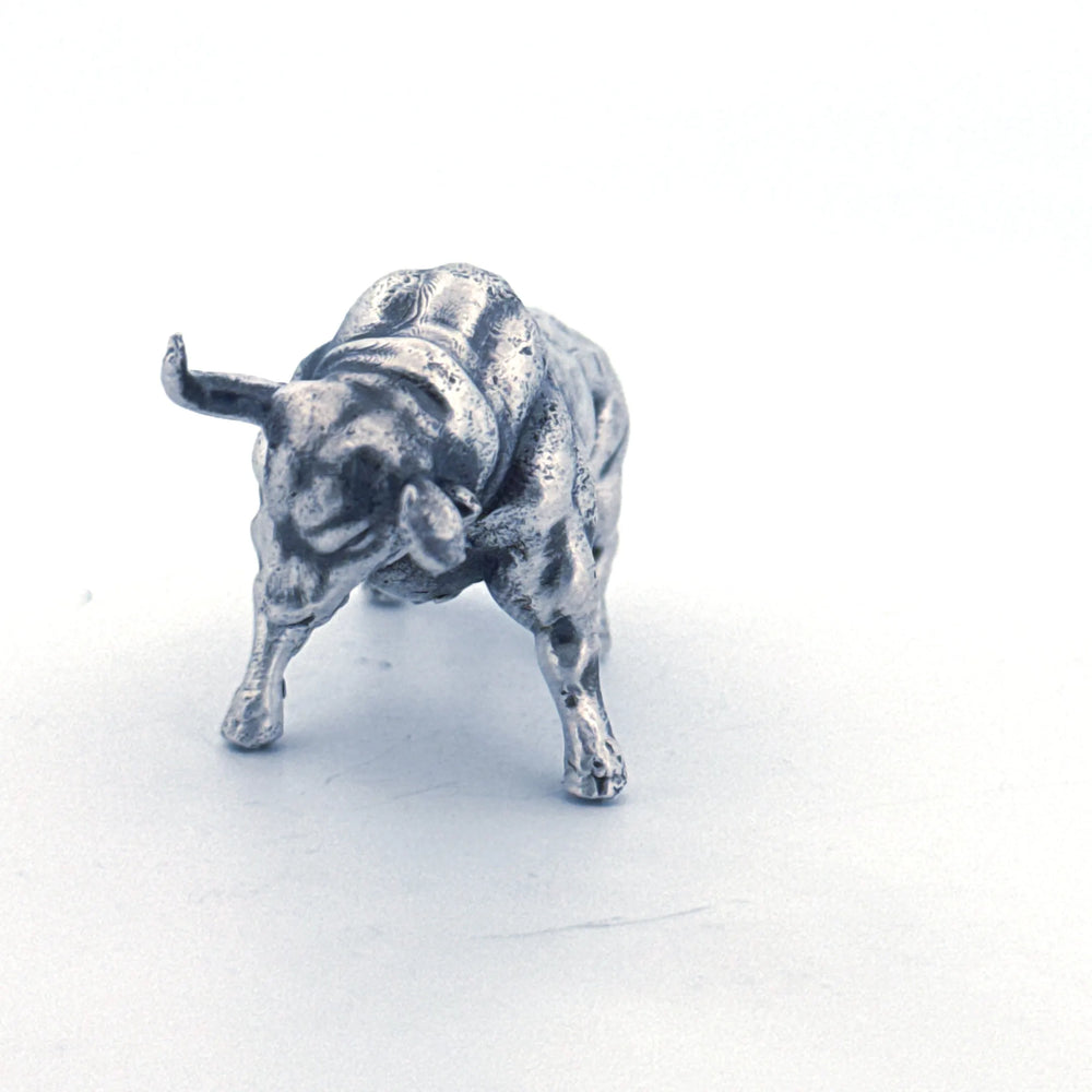 Angry Bull hand-poured 999+ silver statue by Gold Spartan