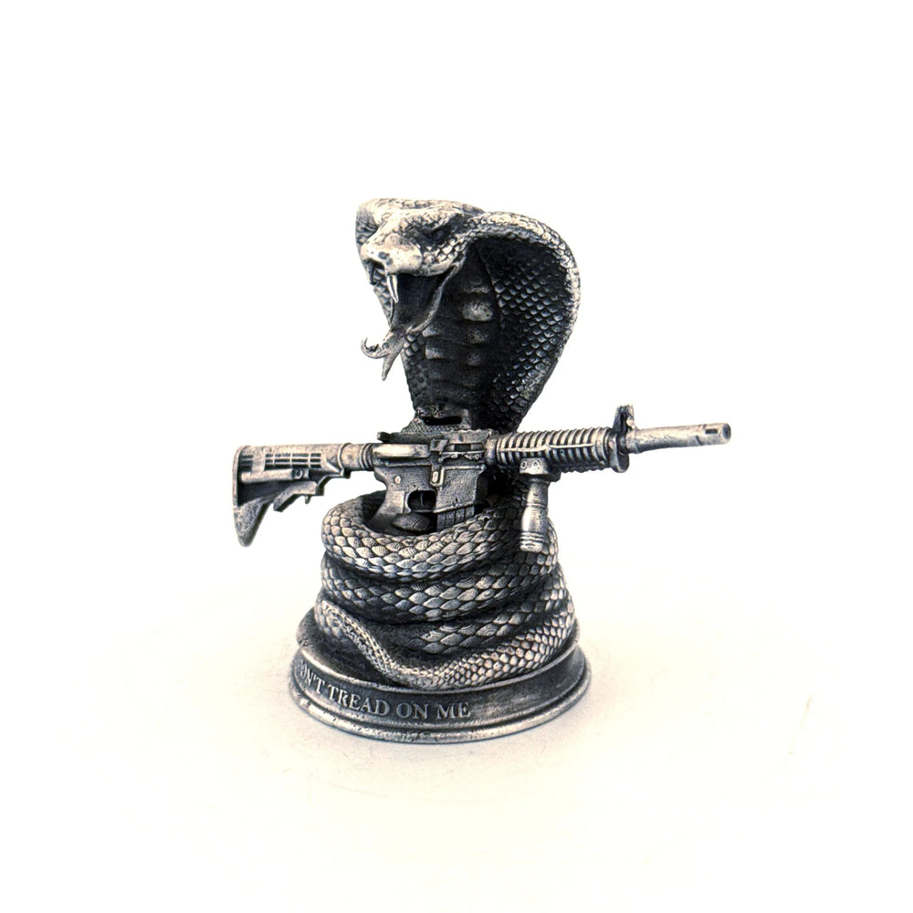 Don't Tread On Me Cobra hand-poured 999+ silver statue by Gold Spartan