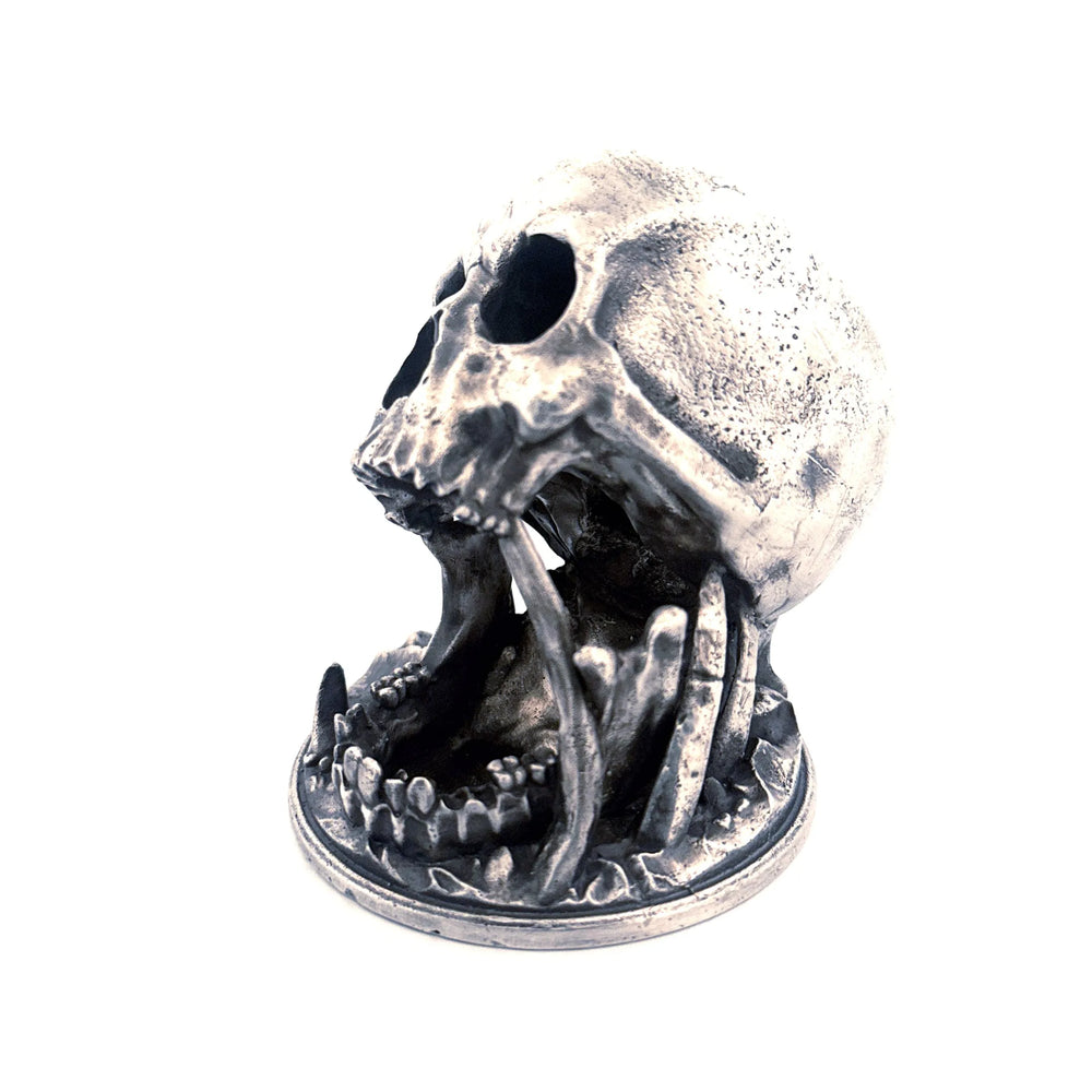 Skull Cave hand-poured 999+ silver statue by Gold Spartan