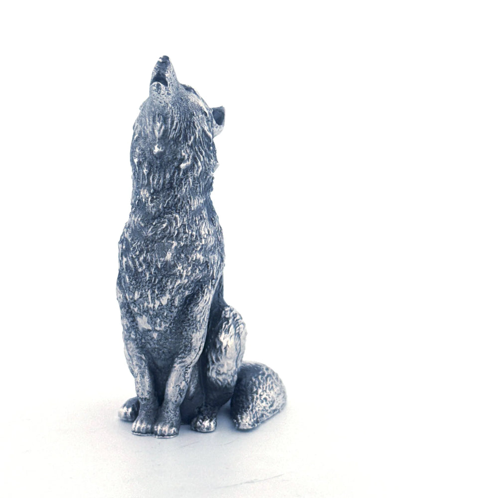 Howling Wolf hand-poured 999+ silver statue by Gold Spartan