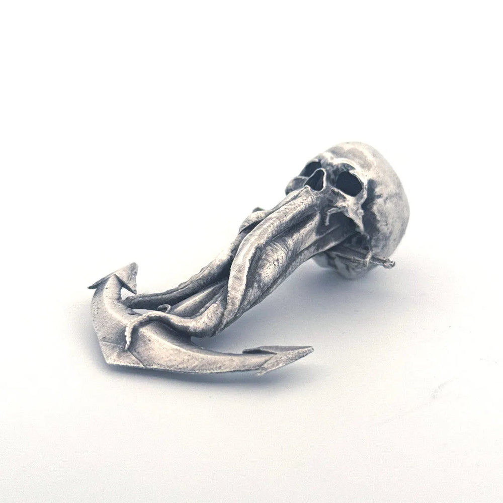 Skull Anchor hand-poured 999+ silver statue by Gold Spartan