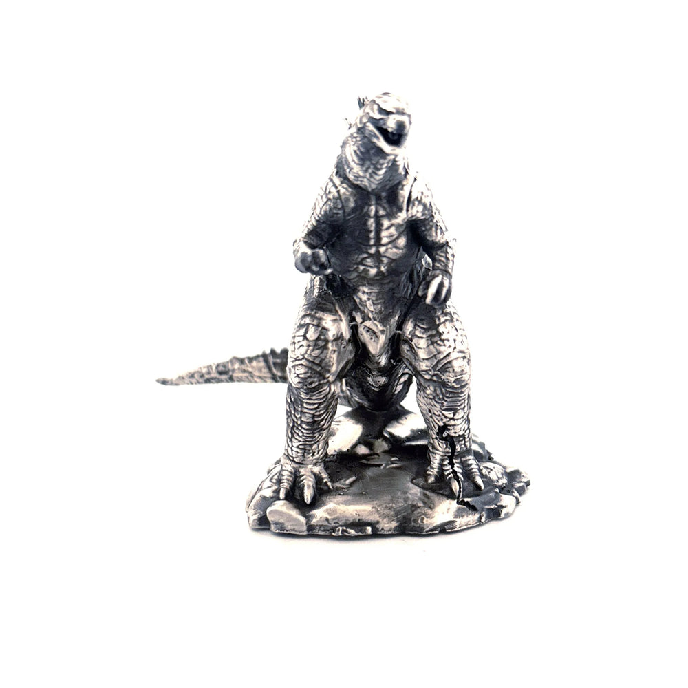 Godzilla hand-poured 999+ silver statue by Gold Spartan