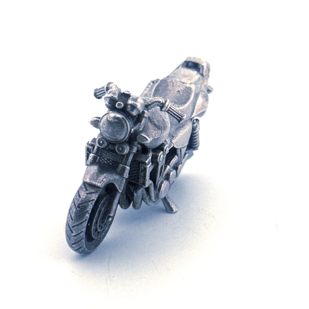 Motorcycle hand-poured 999+ silver statue by Gold Spartan