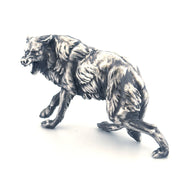 Wolf hand-poured 999+ silver statue by Gold Spartan