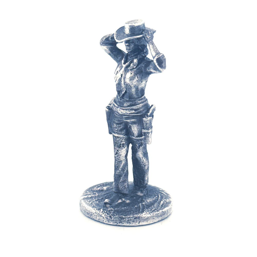 Cowgirl hand-poured 999+ silver statue by Gold Spartan