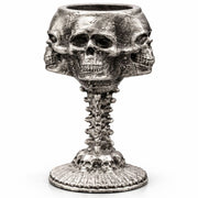 Four Skulls Chalice hand-poured 999+ silver statue by Gold Spartan